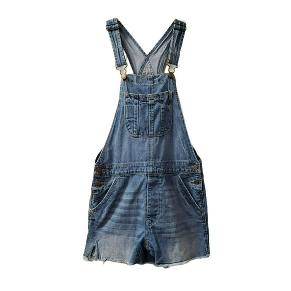 American Eagle Shortalls, Womens Size XS Extra-Small, Distressed, Overall Shorts - Picture 1 of 10